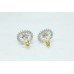 Ear tops studs Earrings White Gold Plated white Zircon Stone round flower